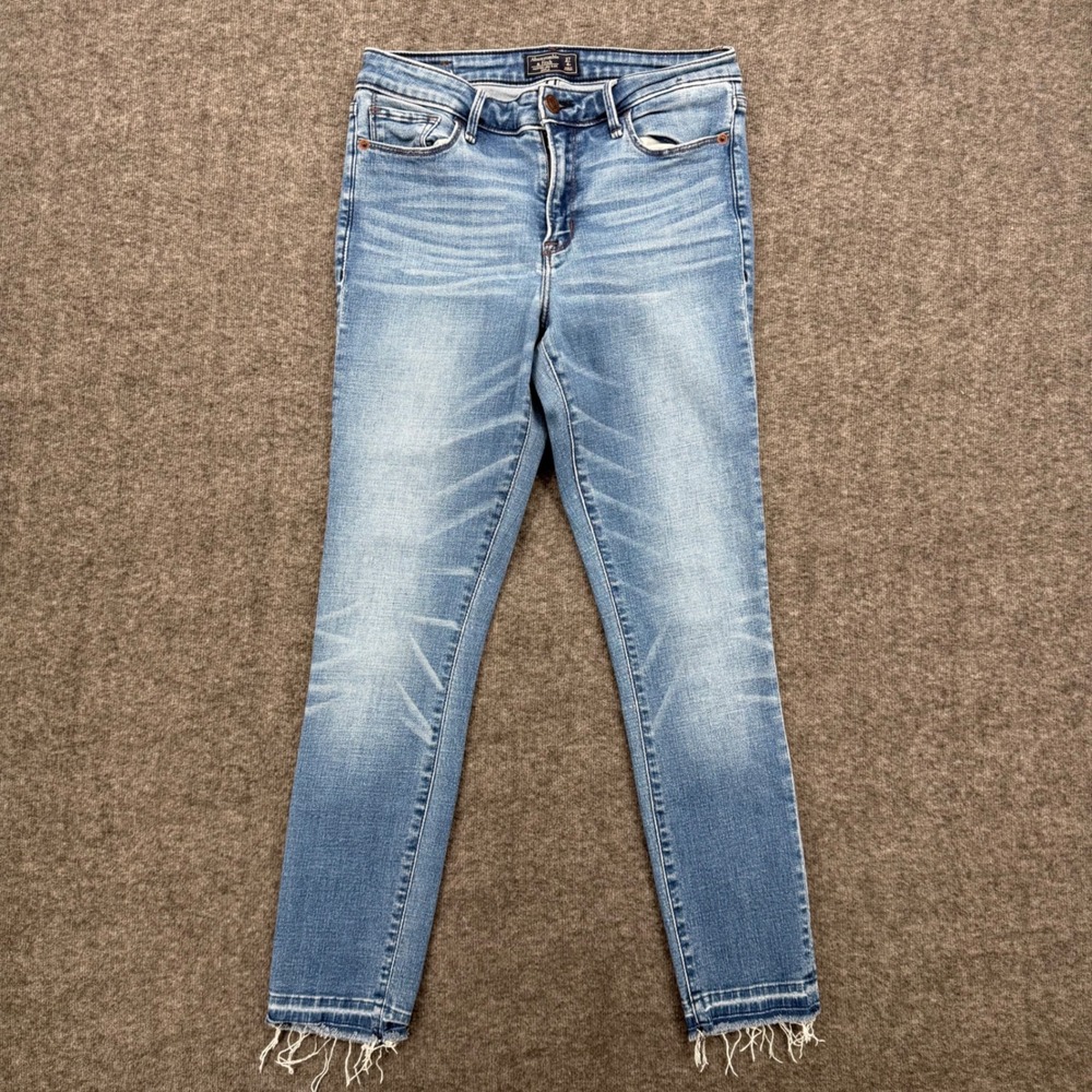 Abercrombie & Fitch Harper Low Rise Ankle Skinny Jeans Blue 27 4R Released Hem
